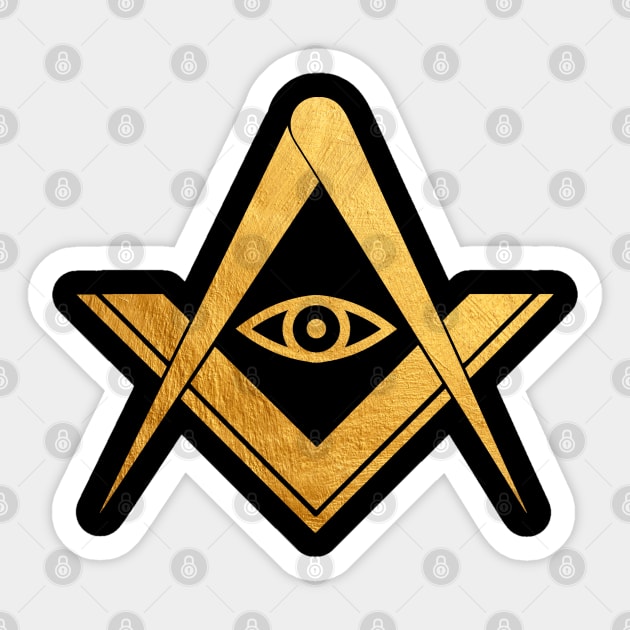 Freemasonic Gold All seeing eye Symbol Sticker by ppandadesign